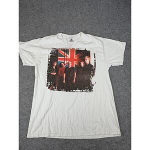 VINTAGE Def Leppard Euphoria 1999 Tour Shirt Mens Large White Union Jack Band